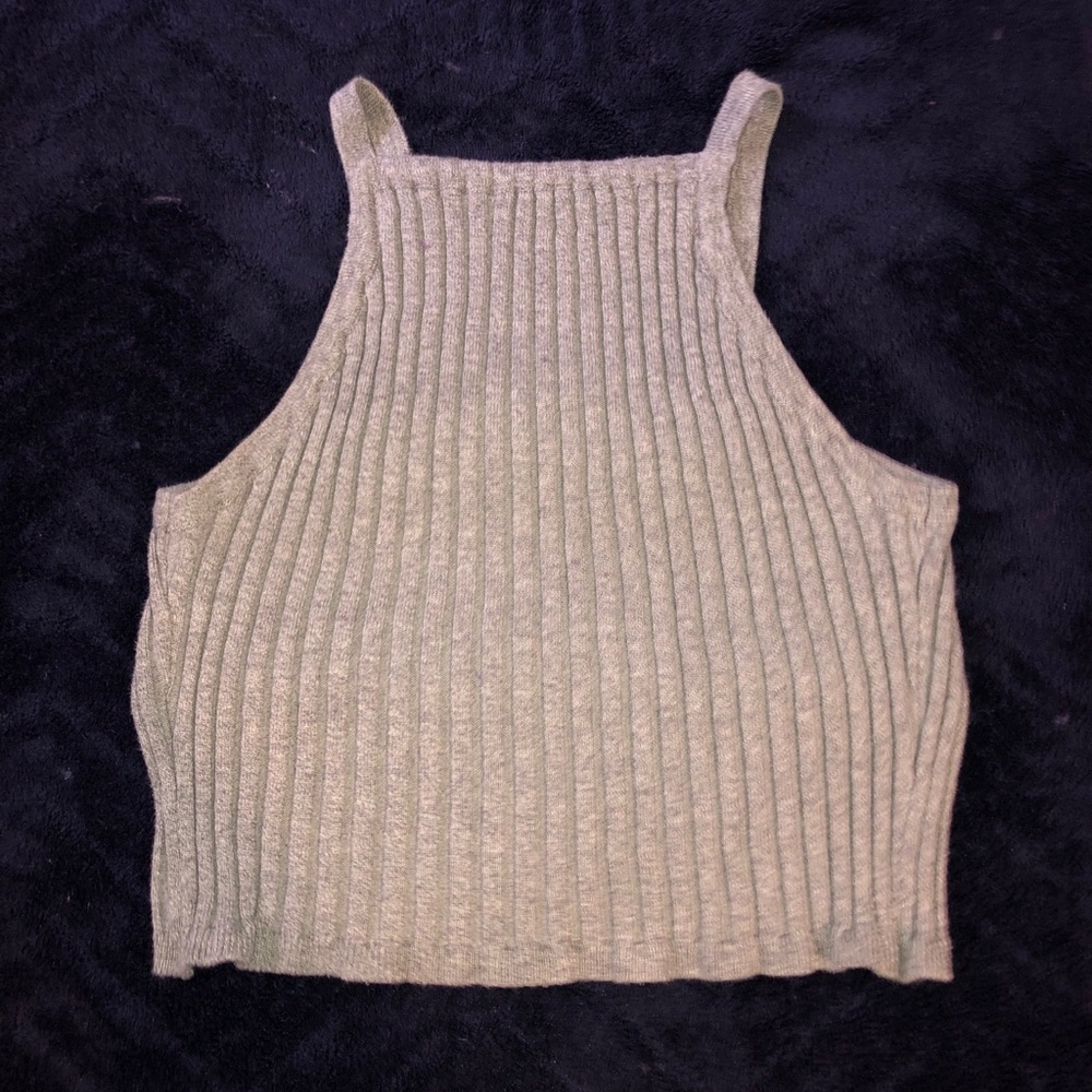 A grey crop top